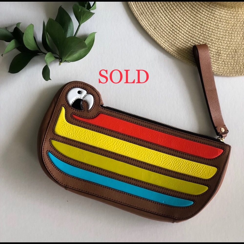 Kate Spade leather Macaw clutch.